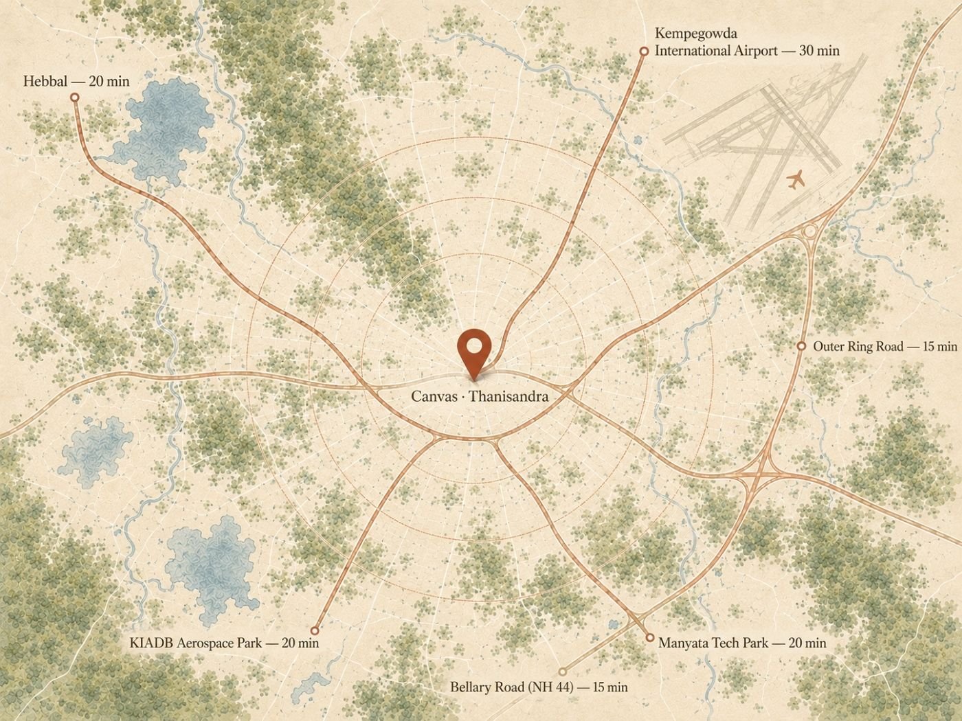 Thanisandra by MSR Infraa Location Map — Bengaluru