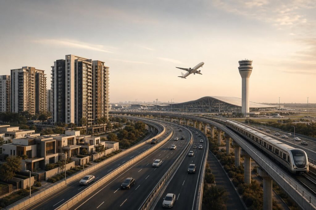Devanahalli aerospace park, airport works and ring road: North Bengaluru’s near‑term driver — Key House editorial illustration