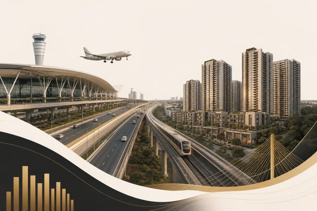 North Bengaluru’s single strongest near-term driver: Devanahalli SIR + airport‑corridor capex cluster — Key House editorial illustration