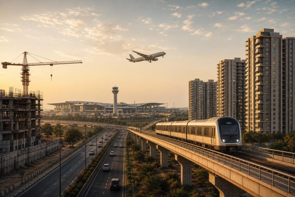 North Bengaluru’s single strongest near‑term driver: Airport EC + KIADB delivery + Airport Metro progress — Key House editorial illustration